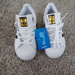 Adidas shell tops classic White with black stripe